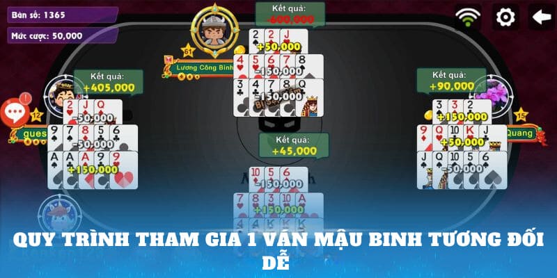 Quy trình tham gia 1 ván Mậu Binh tương đối dễ 